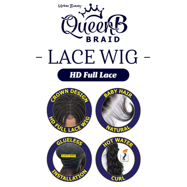 Queen B Lace Wig Qlw317 Box Braid Bob 10Inch-#1